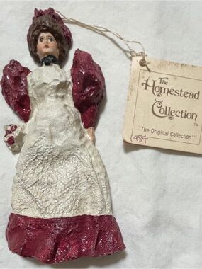 Burgundy & Cream Victorian Lady Ornament